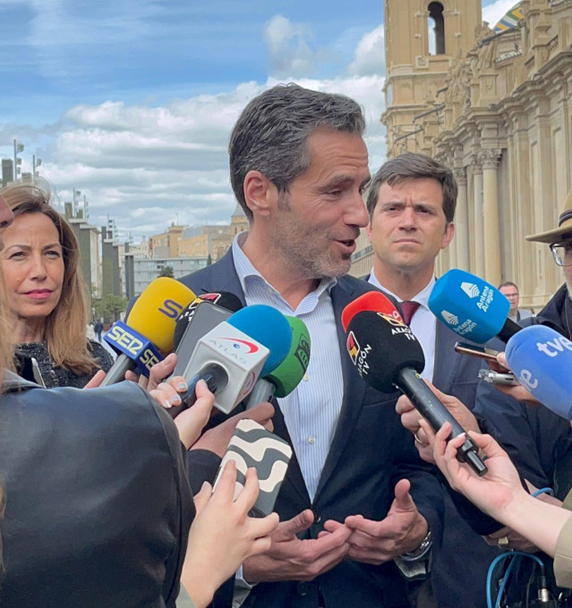 El vicesecretario de Cultura y portavoz del PP, Borja Sémper, en Zaragoza.