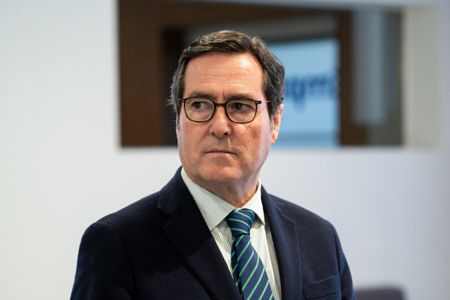 Archivo - El presidente de la CEOE, Antonio Garamendi