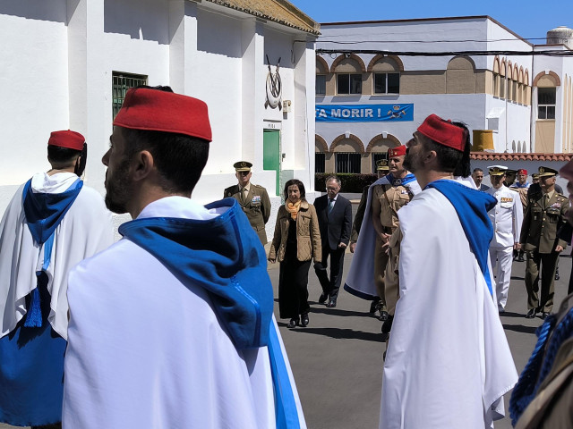 Homenaje en Ceuta al cabo fallecido en Polonia, con la presencia de la ministra de Defensa, Margarita Robles