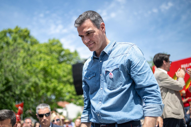 El secretario general del PSOE y presidente del Gobierno, Pedro Sánchez, durante un mitin del PSC, a 4 de mayo de 2024, en Montmeló, Barcelona, Catalunya (España). El PSC celebra este acto de campaña electoral de cara a los comicios autonómicos que se cel