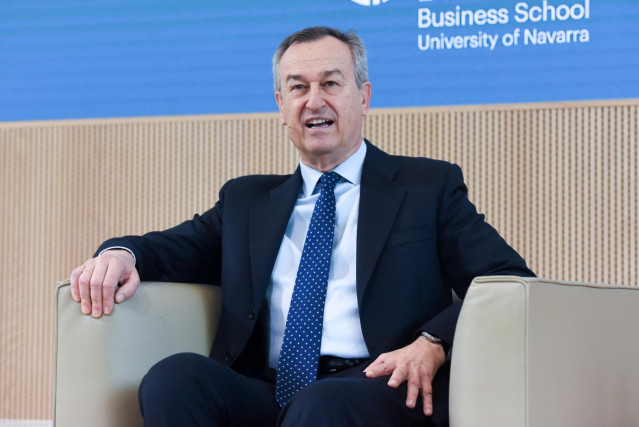 El CEO de Sabadell, César González-Bueno, interviene durante la primera jornada de la 19º edición del IESE Banking, en IESE Madrid, a 16 de mayo de 2024, en Madrid (España).