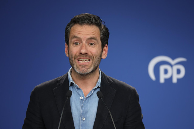 El portavoz del Partido Popular, Borja Sémper, durante una rueda de prensa posterior a la reunión del Comité de Dirección del Partido Popular, en la sede del PP, a 13 de mayo de 2024, en Madrid (España).