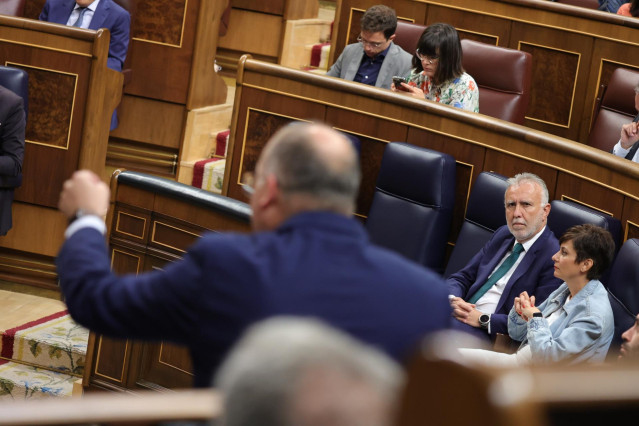 El portavoz del PP en el Congreso, Miguel Tellado, durante la sesión de control al Gobierno, en el Congreso de los Diputados, a 29 de mayo de 2024, en Madrid (España). Durante la sesión de control, la última antes de las elecciones europeas del próximo 9