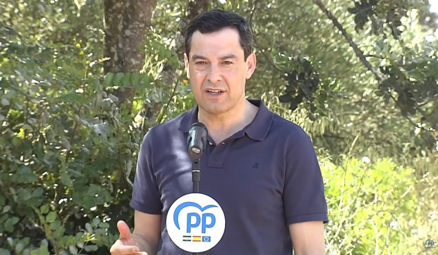 El presidente del PP de Andalucía y de la Junta, Juanma Moreno.