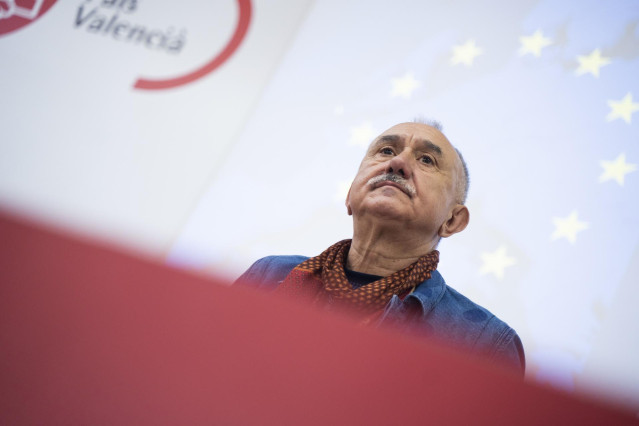 El secretario general de UGT, Pepe Álvarez, durante la Asamblea General de UGT, en la sede de UGT PV, a 31 de mayo de 2024, en Valencia, Comunidad Valenciana (España).