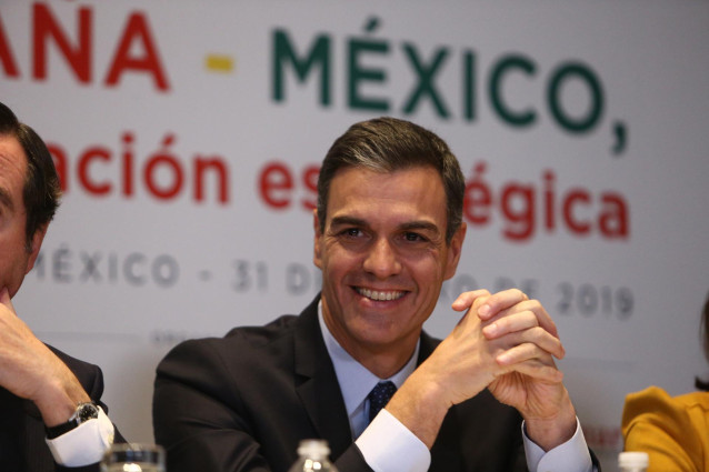 Archivo - El presidente del Gobierno, Pedro Sánchez, durante un desayuno de trabajo con empresarios españoles en Ciudad de México (México) el 31 de enero de 2019.