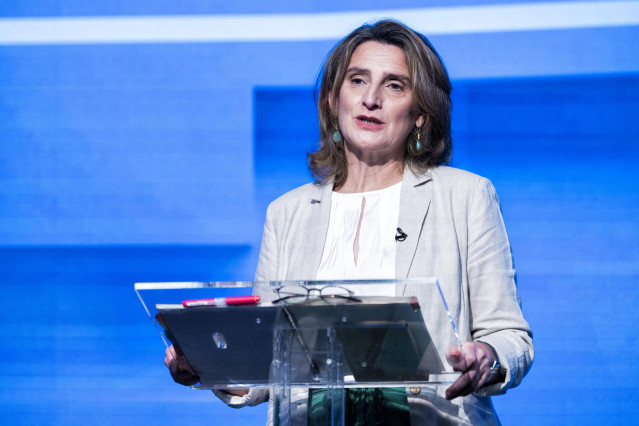 La candidata del PSOE al Parlamento Europeo para el 9J, Teresa Ribera, interviene durante un debate electoral, a 3 de junio de 2024, en Madrid (España). El debate a seis de los candidatos a las elecciones al Parlamento Europeo del próximo domingo 9 de jun