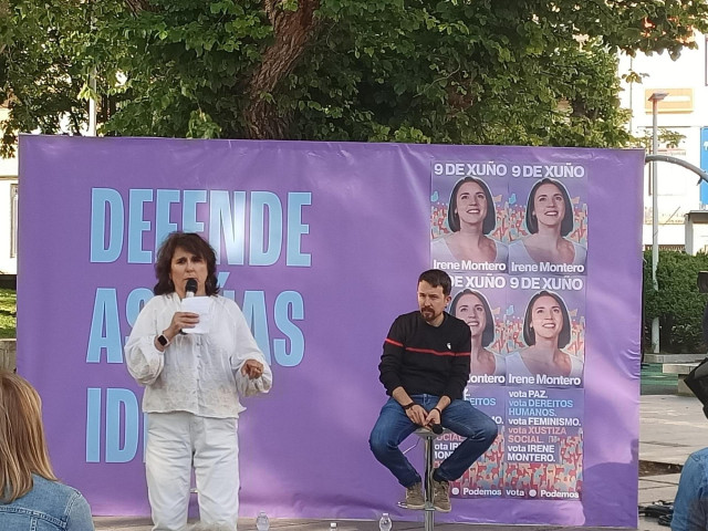 Pablo Iglesias asiste a un acto de Podemos en A Coruña por las elecciones generales
