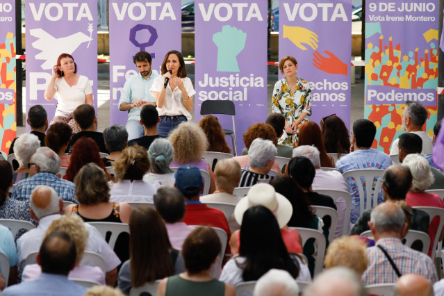 La secretaria general de Podemos, Ione Belarra, ha participado en el acto central de campaña de las elecciones europeas