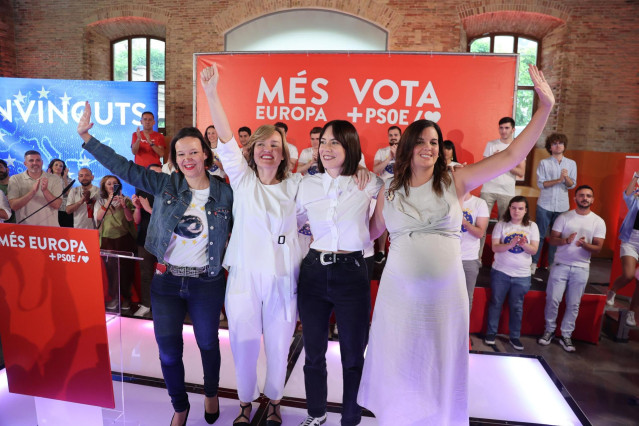 La ministra de Educación y portavoz del Gobierno, Pilar Alegría, en el acto de cierre del campaña del PSPV-PSOE en València