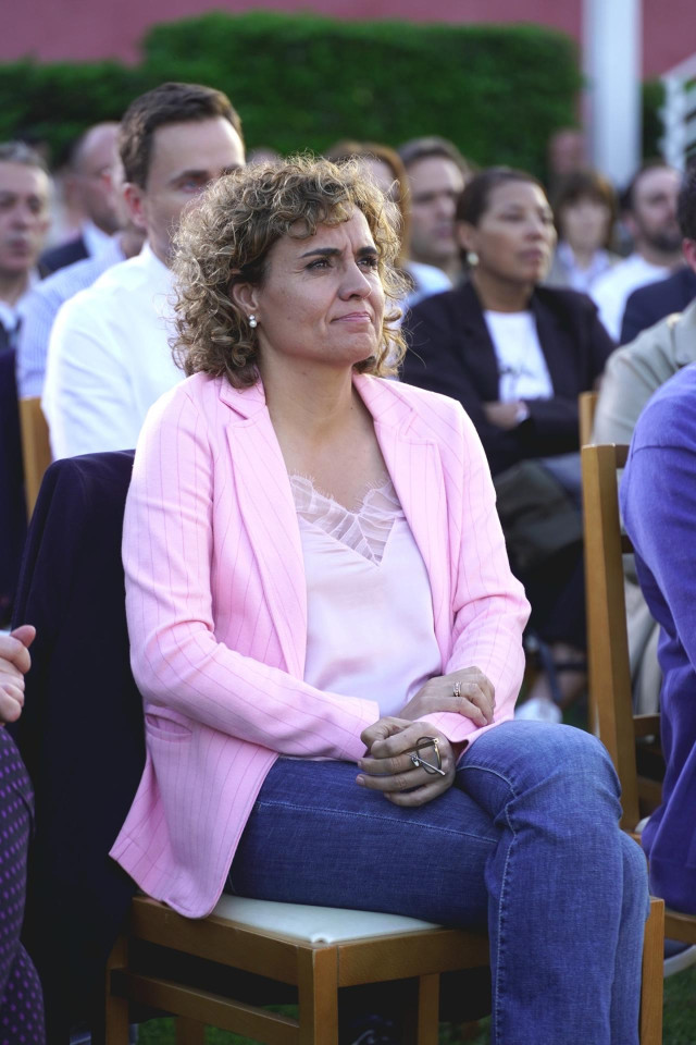 La cabeza de lista del PP al Parlamento Europeo, Dolors Montserrat, durante un acto de campaña electoral del PP, en el Hotel San Camilo, a 24 de mayo de 2024, en Navarrete, La Rioja (España).