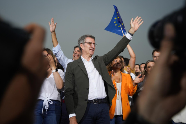 El presidente del PP, Alberto Núñez Feijóo a 7 de junio de 2024, en Valencia, Comunidad Valenciana (España).