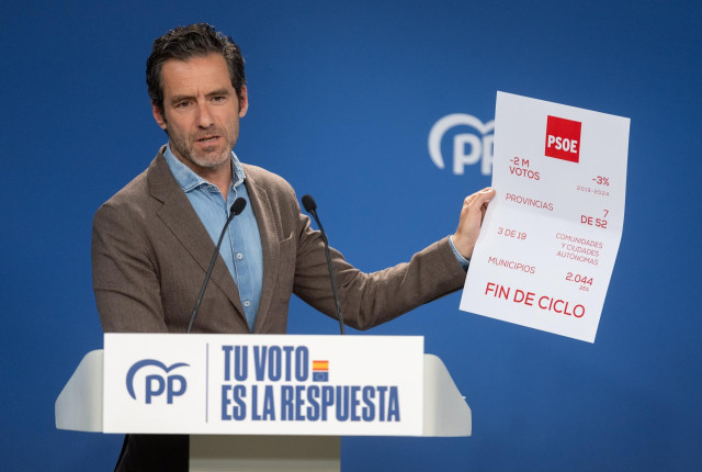 El portavoz y vicesecretario de Cultura del PP, Borja Sémper,  durante una rueda de prensa posterior a la reunión del Comité de Dirección del Partido Popular, en la sede nacional del PP, a 10 de junio de 2024, en Madrid (España). El Partido Popular ganó a