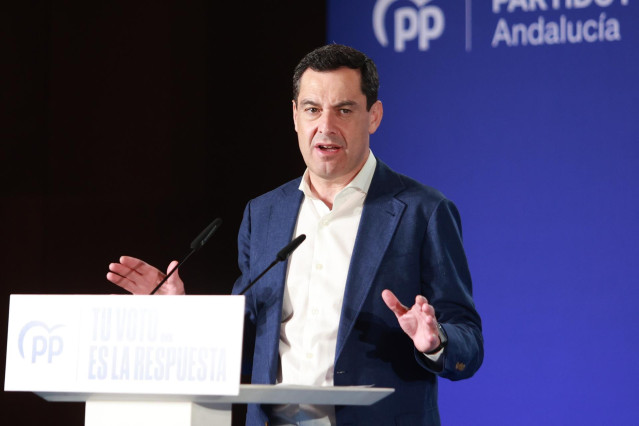 El presidente del PP-A y de la Junta de Andalucía, Juanma Moreno