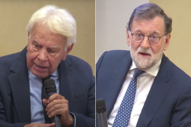 Los expresidentes del Gobierno Felipe González y Mariano Rajoy.