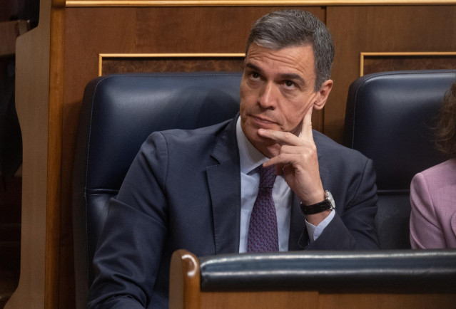 El presidente del Gobierno, Pedro Sánchez, durante un pleno en el Congreso de los Diputados, a 30 de mayo de 2024, en Madrid (España). La Ley de Amnistía afronta hoy en el Pleno del Congreso su última votación parlamentaria, en la que se necesita mayoría