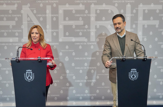 Archivo - La presidenta del Cabildo de Tenerife, Rosa Dávila, y el vicepresidente y consejero de Turismo, Lope Afonso, comparecen en rueda de prensa para dar cuenta de los acuerdos del Consejo de Gobierno