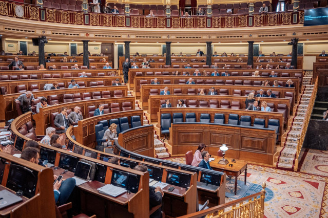 El Hemiciclo durante una sesión plenaria en el Congreso de los Diputados, a 23 de mayo de 2024, en Madrid (España).