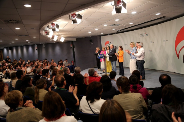 Noche electoral de las pasadas europeas del 9 de junio en la sede de Sabin Etxea de Bilbao