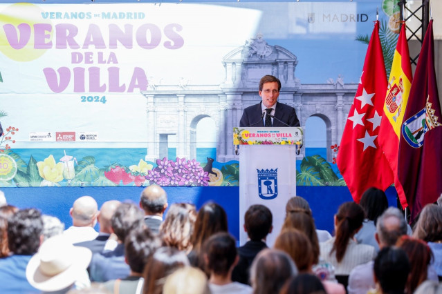 El alcalde de Madrid, José Luis Martínez-Almeida, en la presentación de los Veranos de la Villa
