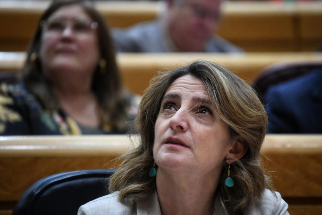 La vicepresidenta tercera y ministra para la Transición Ecológica y el Reto Demográfico, Teresa Ribera, durante una sesión de control al Gobierno, en el Senado, a 11 de junio de 2024, en Madrid (España).