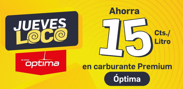 Cepsa Gow ofrece hasta 15 céntimos de descuento por litro en losrepostajes con Óptima este 'Jueves Loco'