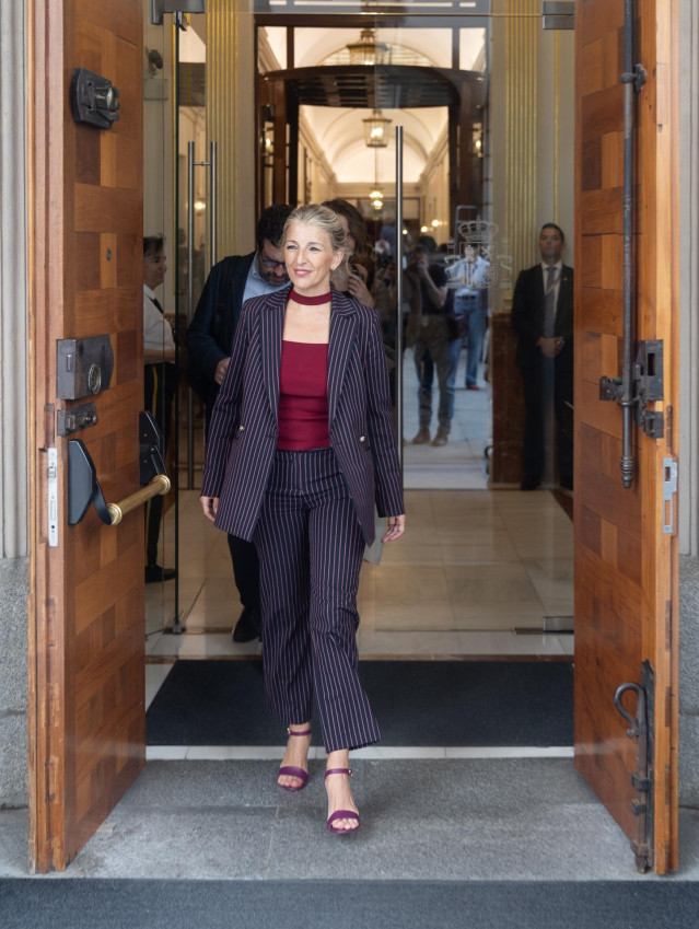 La vicepresidenta segunda y ministra de Trabajo, Yolanda Díaz, hoy en el Congreso