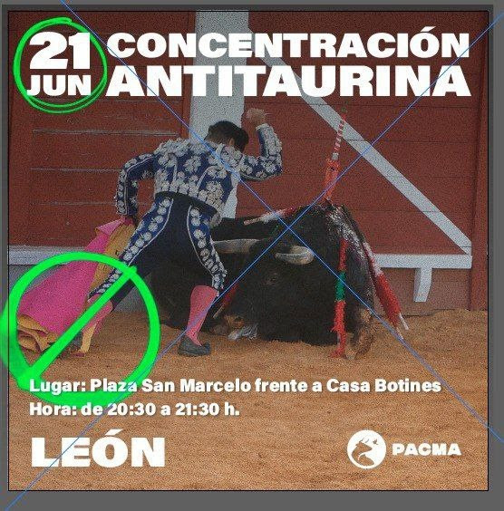 Concentración antitaurina el 21 de junio en León.