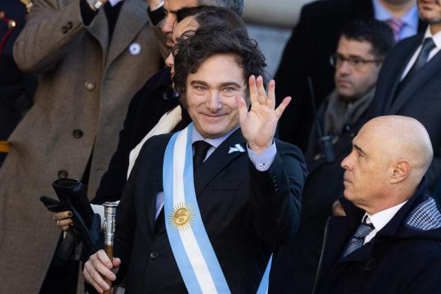 El presidente argentino, Javier Milei, durante el Tedeum en la Catedral Metropolitana, a 25 de mayo de 2024, en Buenos Aires (Argentina).