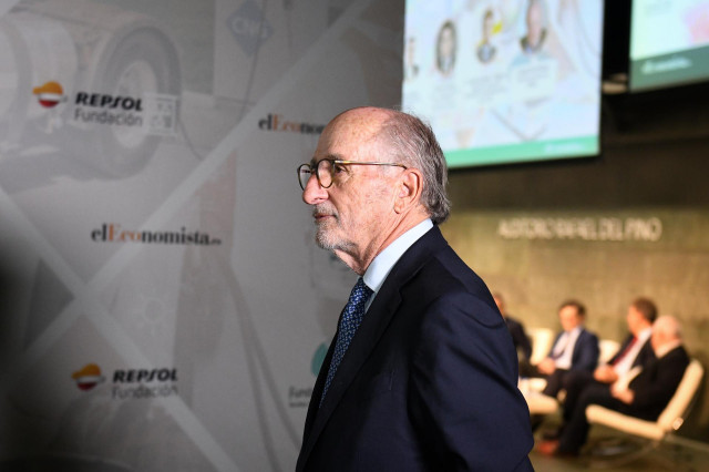 El presidente de Repsol, Antonio Brufau, durante el VI Foro Corell 'Transición energética y realidad industrial', en el Auditorio Rafael del Pino, a 21 de junio de 2024, en Madrid (España)