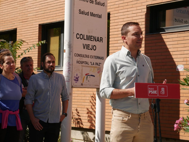 El scerteario general del PSOE-M, Juan Lobato, en Colmenar
