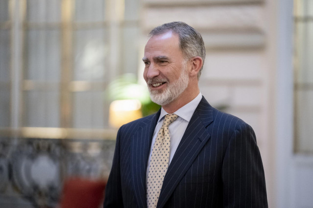 El Rey Felipe VI asiste al ‘Lakefield Foundation Trustee Meeting’, en el Real Casino de Madrid, a 29 de mayo de 2024, en Madrid (España).