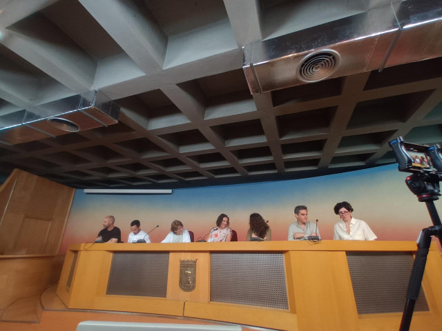 La portavoz del PSOE en el Ayuntamiento de Madrid, Reyes Maroto, en rueda de prensa