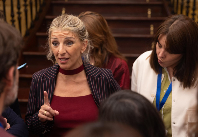 La vicepresidenta segunda y ministra de Trabajo, Yolanda Díaz, durante un pleno en el Congreso de los Diputados, a 20 de junio de 2024, en Madrid (España).