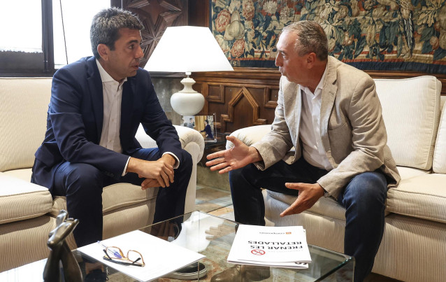 El presidente de la Generalitat valenciana, Carlos Mazón, y el Síndic de Compromís, Joan Baldoví.