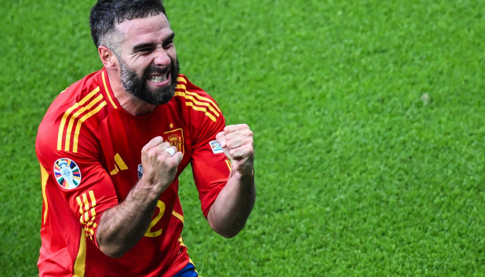 EuropaPress 6040909 15 june 2024 berlin spains dani carvajal celebrates scoring his sides third