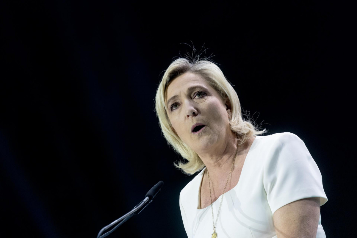 Archivo - La diputada de la Asamblea Nacional de Francia y candidata a la Presidencia de la República, Marine Le Pen, durante el acto ‘Viva 24’ de VOX, en el Palacio de Vistalegre, a 19 de mayo d