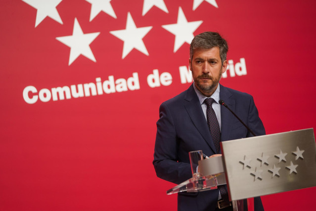 Archivo - El consejero de Presidencia, Justicia y Administración Local, Miguel Ángel García, en la rueda de prensa tras el Consejo de Gobierno