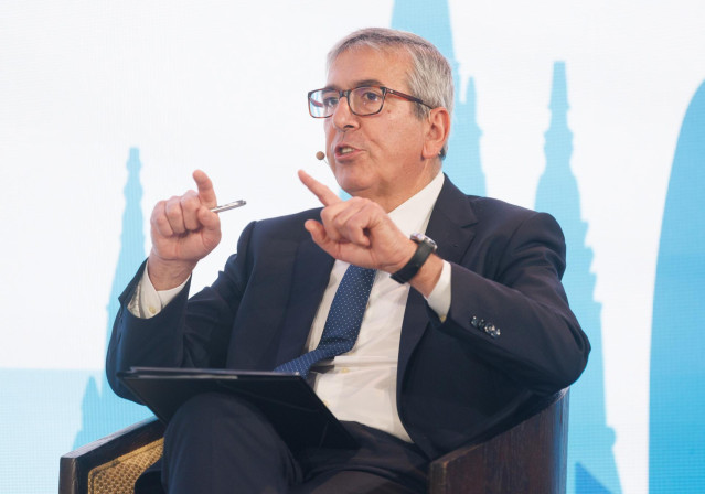 Archivo - El presidente del ICO, José Carlos García de Quevedo, interviene en la mesa redonda sobre estrategia y gestión de los factores ESG en tiempos de transformación, durante la XIII Edición del Foro Spain Investors Day en el Hotel Mandarín Oriental R