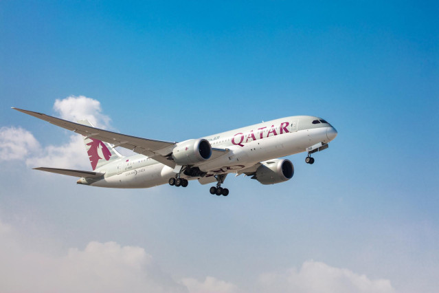 Archivo - Avión de Qatar Airways