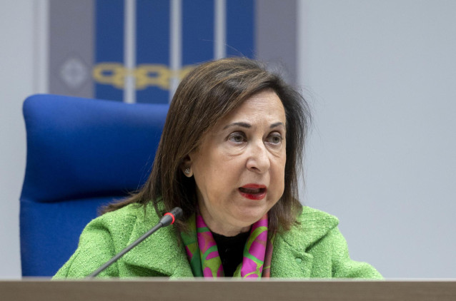 Archivo - La ministra de Defensa, Margarita Robles, interviene durante su visita a las instalaciones del Mando de Operaciones del Estado Mayor de la Defensa en la Base de ‘Retamares’, a 8 de mayo de 2024, en Pozuelo de Alarcón, Madrid (España).