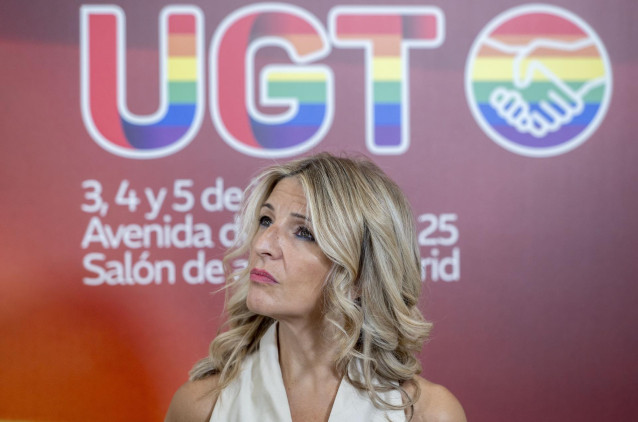 La vicepresidenta segunda y ministra de Trabajo y Economía Social, Yolanda Díaz, durante las ‘III Jornadas confederales LGTBI.