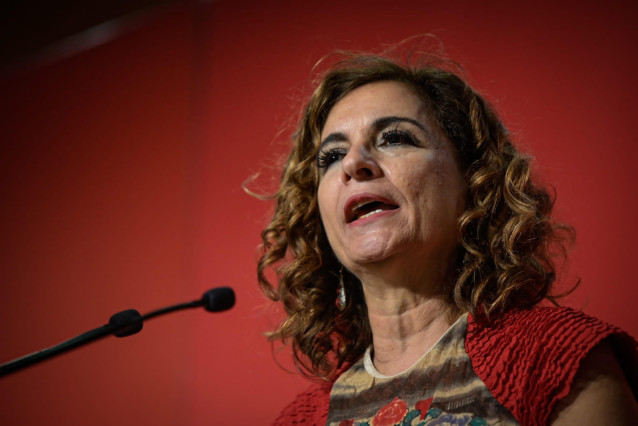 Archivo - La vicesecretaria general del PSOE y vicepresidenta del Gobierno, María Jesús Montero, durante su intervención en el acto. A 19 de mayo de 2023, en Huelva (Andalucía, España). La vicesecretaria general del PSOE y vicepresidenta del Gobierno, Mar