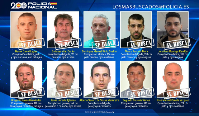 La Policía Nacional ha lanzado una campaña para localizar a diez fugitivos buscados por diferentes juzgados nacionales e internacionales.