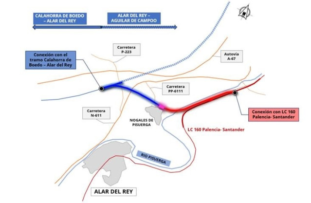 Nuevo enlace en Palencia que permitirá adelantar tres años la llegada de la alta velocidad a Cantabria