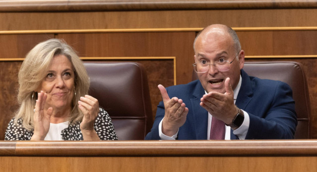 El portavoz del PP en el Congreso, Miguel Tellado, durante una sesión plenaria en el Congreso de los Diputados, a 4 de julio de 2024, en Madrid (España).