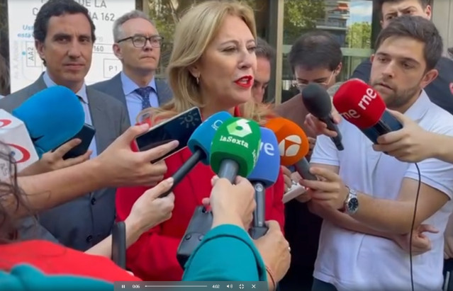 La consejera de Economía de la Junta de Andalucía, Carolina España, en la atención a medios previa al comienzo del Consejo de Política Fiscal y Financiera celebrado en Madrid.