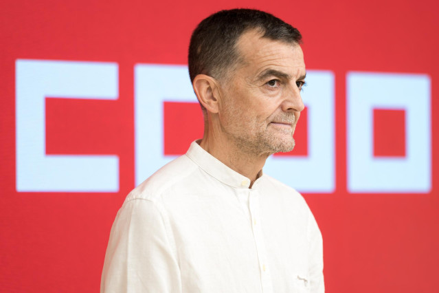 El coordinador federal de Izquierda Unida, Antonio Maíllo, durante una reunión, en la sede del sindicato, a 22 de julio, en Madrid (España).