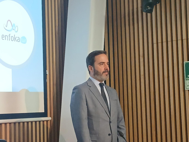 Archivo - El consejero de Turismo, Comercio y Turismo del Gobierno Vasco, Javier Hurtado, en rueda de prensa en Bilbao.