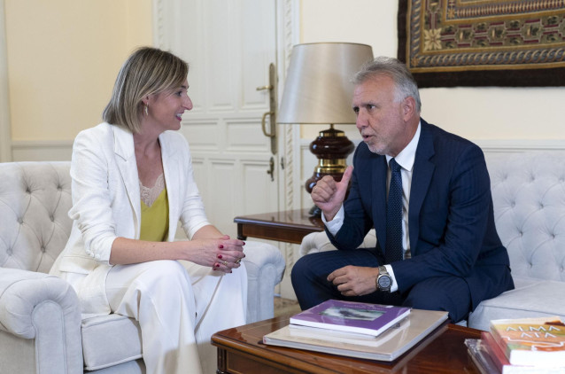 El ministro de Política Territorial y Memoria Democrática, Ángel Víctor Torres, se reúne con la consejera vasca de Gobernanza, Administración Digital y Autogobierno, Maria Ubarretxena, en la sede del Ministerio, a 30 de julio de 2024, en Madrid (España).